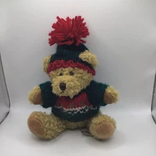 HugFun Plush Bear 6" Brown With Knit Sweater And Hat