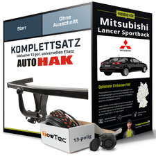 Für MITSUBISHI Lancer S. VIII Typ CX Anhängerkupplung starr +eSatz 13pol uni 12-