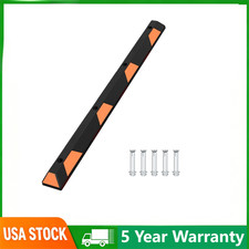 Rubber Parking Curb Garage Vehicle Parking Stopper Heavy Duty w/Reflective Strip