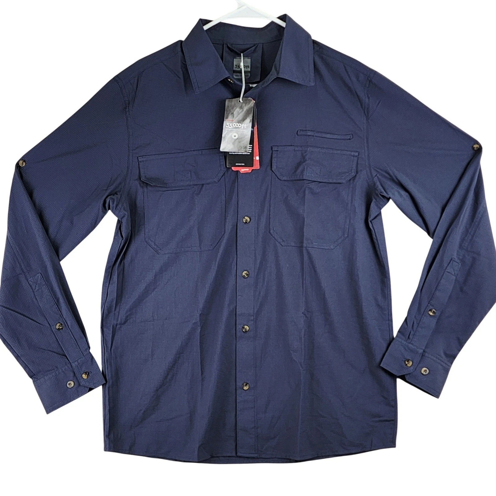 33,000ft Air-Hole Tech Fishing Shirt Mens M Navy Blue Hiking Outdoor Gorpcore
Opens in a new window 