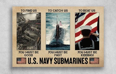 Submarines to Find Us You Must Be Goog to Catch Tin Metal Signs Home Décor 8x12