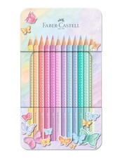 Faber-Castell Sparkle Pastel Colouring Pencils Pack of 12 Metal Case Tin