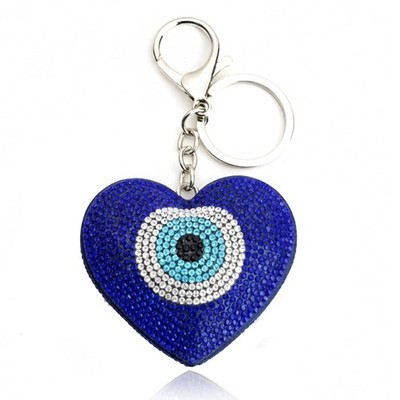 Evil Eye Keychains Heart Keychains Protection Charm Car Key Ring Bag Purse Ch...