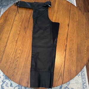 Women's Harley Davidson Leather Riding Chaps Black Size Large