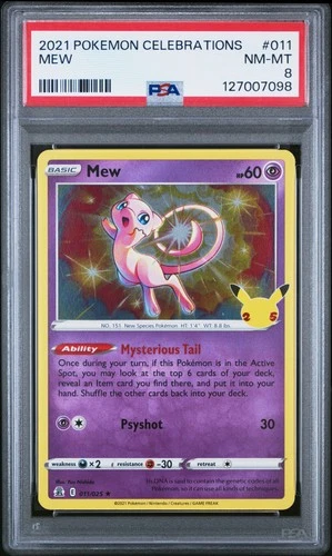 2021 POKEMON CELEBRATIONS #011 MEW PSA 8