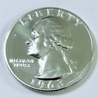 1963 Proof Washington Quarter ~ 90% SILVER MS+ MINT STATE PLUS FREE SHIP #8092
