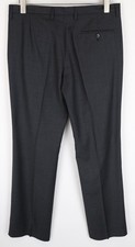 RICHMOND Men Trousers 48 Grey Pleat Front Classic Formal Wool Blend