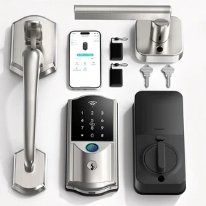 Smart Front Door Lock Set with Handle Built-in WiFi Keyless Entry Digital Keypad