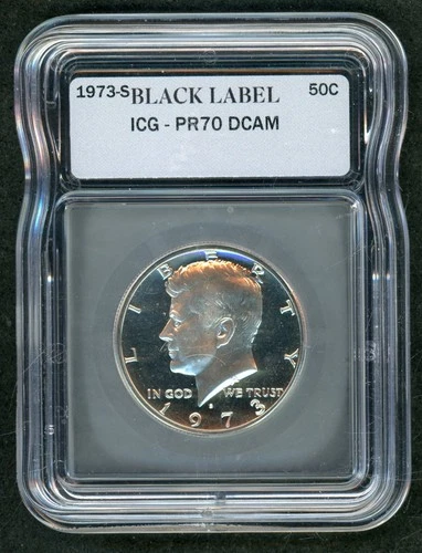 1973-S Black Label Kennedy Half Dollar ICG PR70 DCAM