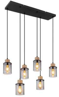 GLOBO H REID Hängeleuchte Metall schwarz matt, 6x E27