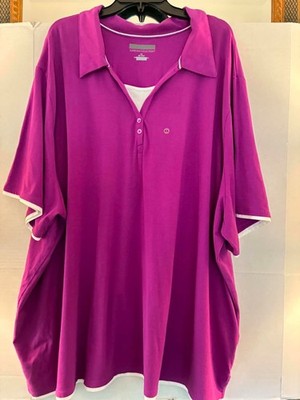 Suprema Collection Womens 6X 38/40W Purple Polo Tunic Top Short Sleeve Plus Size