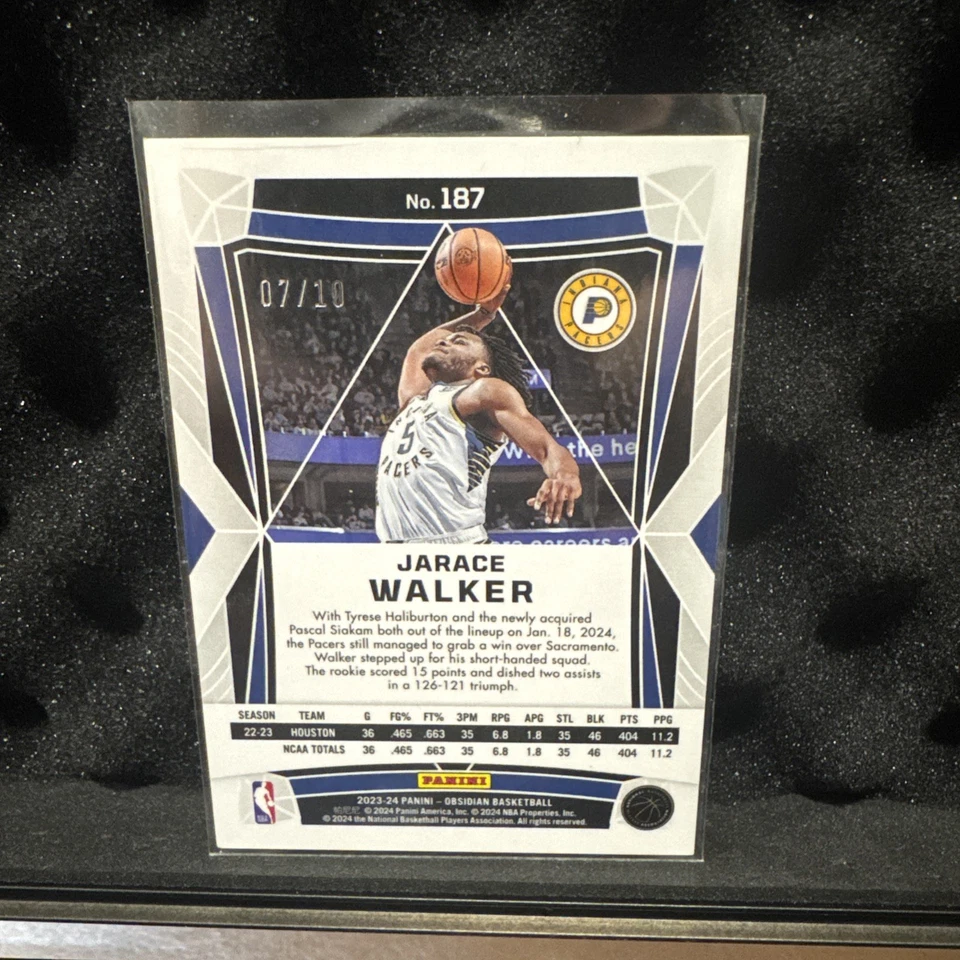 2023 Obsidian - Jarace Walker #187 Electric Etch Gold Flood /10 - Image 2 of 2