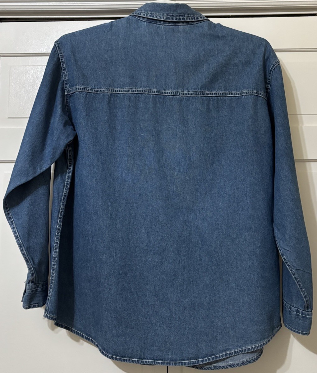 Vtg Basic Editions embroidered Flowers denim shir… - image 7