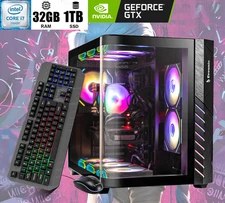 ARGB Gaming Desktop  i7 GTX1080 Ti Computer PC 32GB RAM 1TB SSD Win11 Custom Bui