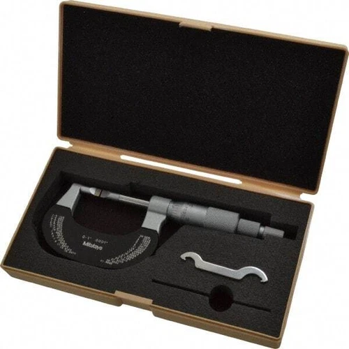 Mitutoyo 0" to 1" Mechanical Blade Micrometer 0.0002" Accuracy, 0.0001" Gradu...