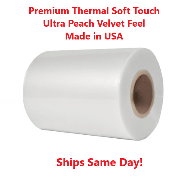 1.5 mil Premium Soft Touch Peach Velvet Laminating Film 12.75" x 3000' - 3" Core