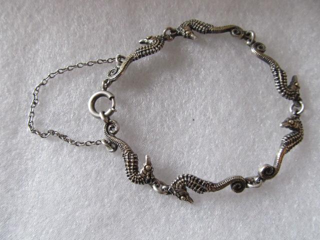 Vintage 1920-1930 Carl Schon Seahorse Sterling Silver Bracelet