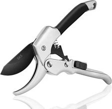 Professional SK-5 Steel Blade Sharp Anvil Garden Scissors Hedge Pruning Shears, 