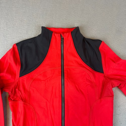 Lululemon Forme Womens Sz 10 Jacket Red Black Full Zip Up - Picture 5 of 12