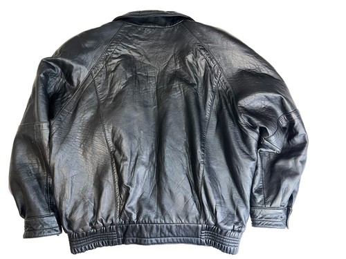 Chaqueta bombardero de motocicleta de cuero Sawyer of Napa vintage para hombre talla L grande - Imagen 5 de 6