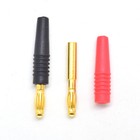 1pair Gold Plated Brass 3mm Banana Male Plug Test DIY Solder Connector R+B