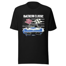 Blue vette C3 American Classic Car 3rd Gen Vette Graphic Unisex t-shirt