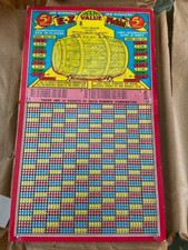 Vtg Punch Board E-Z Pickin Game 5cent Trade Simulator Gamblin Barrel NewOldStock