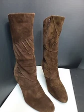White Mountain Brown Suede Leather Zipper Up  Kneeheigh Boots 8M