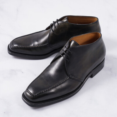 Sutor Mantellassi Antiqued Dark Green Leather Ankle Boots US 