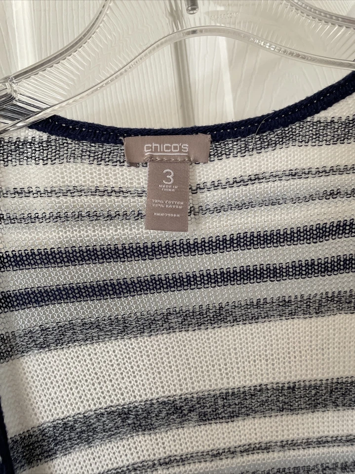 Chicos Mujeres Bonitos Tonos de Azul Suéter Frente Abierto Cárdigan Talla 3 Bonito Foto 2 de 3