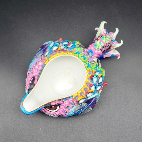 HTF Little Bird Clay Covered Porcelain Creamer Layl McDill Polymer Handmade GLOW - Picture 10 of 22