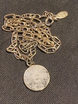 Loft Outlet Clear and White Crystal Pendant Necklace On 20  Silver-tone Chain