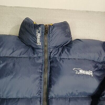 Vintage Bear USA Puffer Coat Men XL Black Yellow Color Navy Vintage Bear USA Puffer Coat Men XL Black Yellow Color Navy