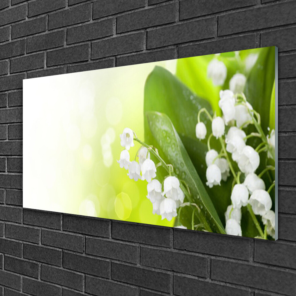 Impression sur verre 100x50 de muguet blanc pour apporter fraîcheur et nature