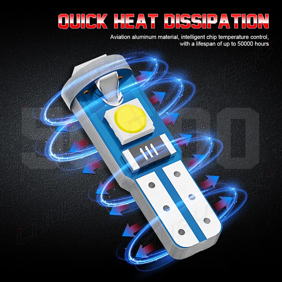 For Dodge Honda Jeep T5 37 Instrument Cluster Gauge White LED LIGHT UPGRADE KIT - Image 2 of 4