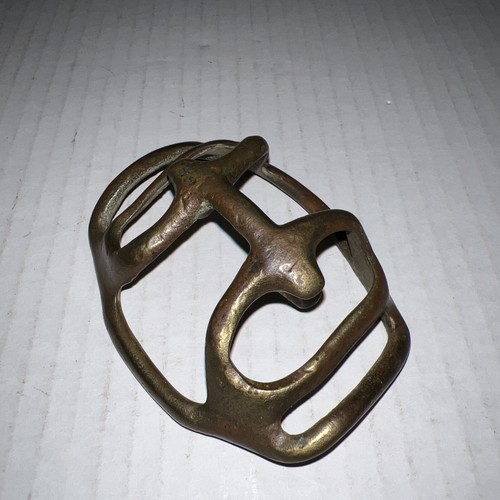 Arnés de brida de metal tono latón hebilla caballo accesorio ecuestre vintage - Imagen 7 de 14