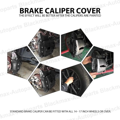 6 Pcs Metal 3D ENDLESS Universal Style Brake Caliper Covers Black L+M+S WL04 - Picture 6 of 10