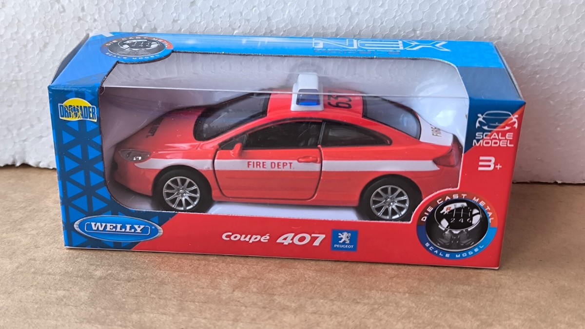WELLY NEX DROMADER PEUGEOT COUPE 407 RED 1/34 1:34 MODEL DIECAST