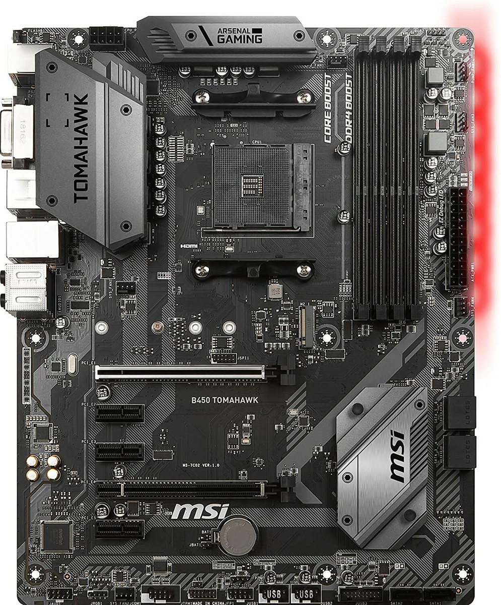 FOR MSI B450 TOMAHAWK Gaming Motherboard AM4 Supports 3600 3950X
