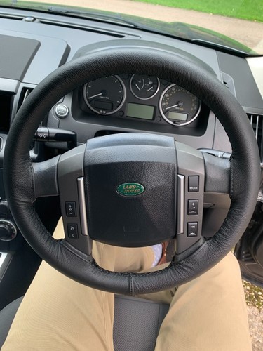 CUBIERTA DE CUERO VOLANTE PARA HONDA ASCOT COSTURA NEGRA - Imagen 8 de 12