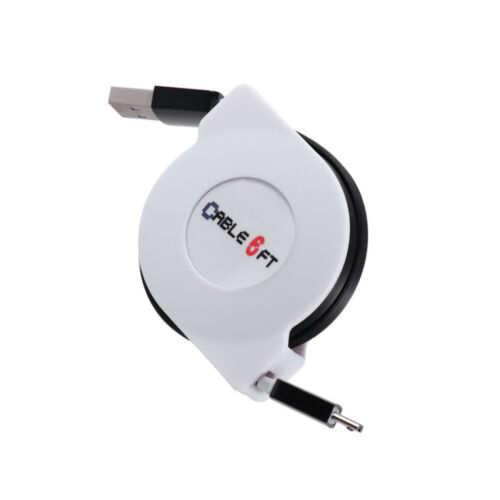 2m Retractable Multi Charging Cable Type C Fast Charge Extension Cord Black - Afbeelding 1 van 18