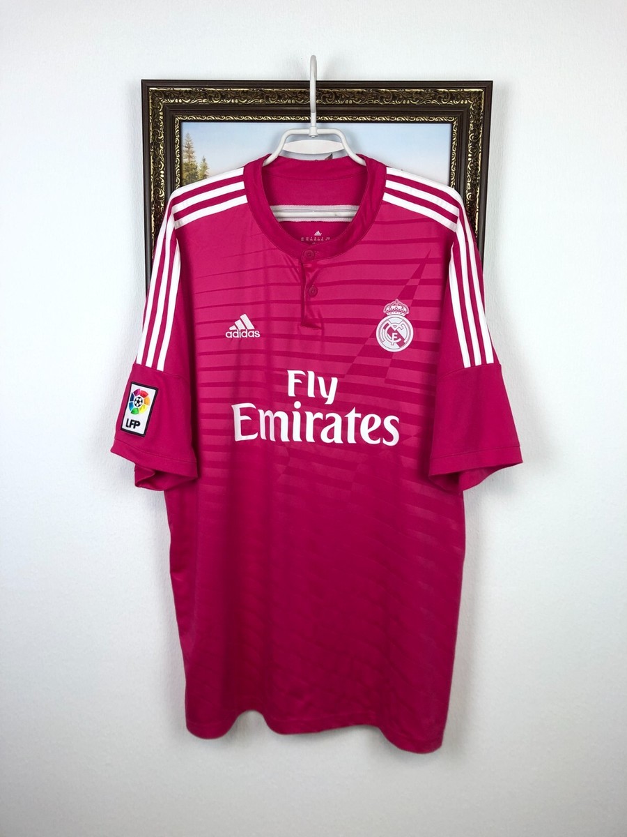 Real Madrid Away football shirt 2014 Soccer Adidas Jersey Mens Trikot Pink  2XL