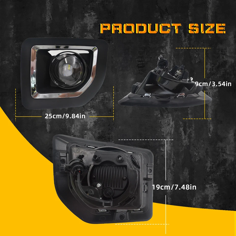 For 2015-2019 GMC Sierra 2500HD 3500HD LED Fog Lights Front Bumper Lamps — 第 3/4 张图片