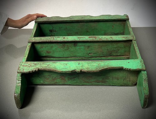VINTAGE INDISCHES REGAL ART DECO DETAILS DISTRESSED LEBENDIG JADE TEAK - Bild 7 von 17