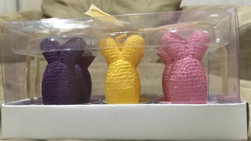 Easter Bunny / Birthday Candles 6 Pc Easter Bunny In Gift Box- Cute- Vintage-HTF - Picture 4 of 8
