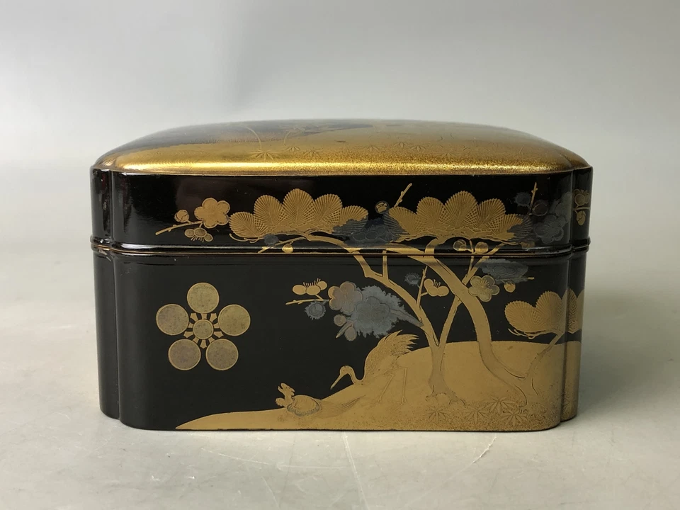 Y7886 BOX Gold Silver Makie small container Japan antique case storage interior - Image 2 of 4