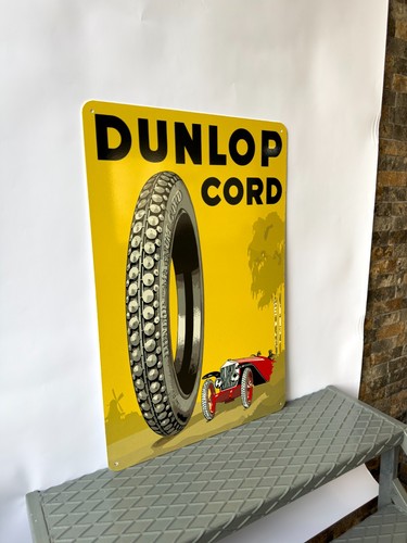 Letrero de coche de carreras clásico Dunlop Cord Tire vintage - 24"x16" (60x40 cm) - Imagen 4 de 11