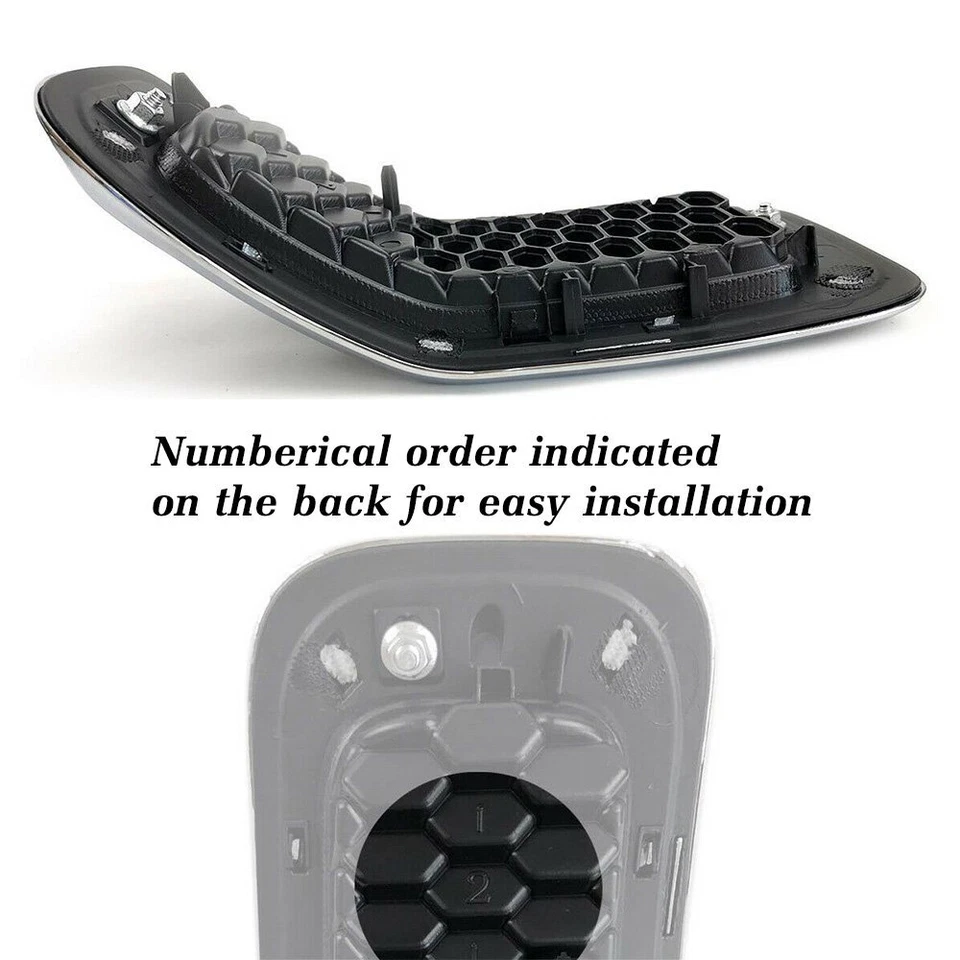 7X Black Chrome Honeycomb Mesh Grille Grill Inserts For 2014-2018 Jeep Cherokee​ Foto 3 de 4