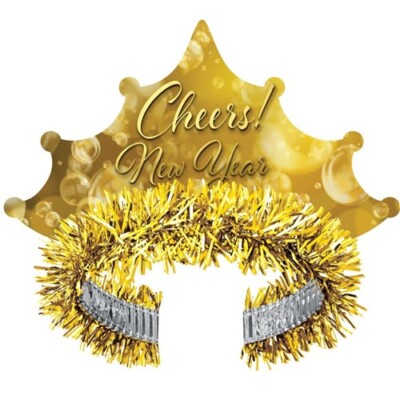 Champagne New Year Tiara Adult Size fits Most New Years Hats Party Supplies
