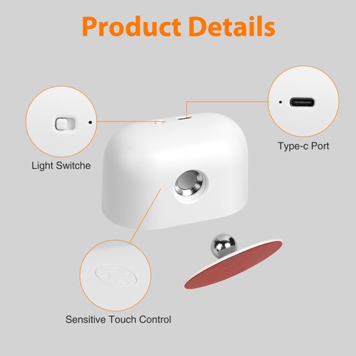 LED RGB Night Light Wireless Touch Dimmable Stair Cabinet Wall Lamp Rechargeable - Picture 15 of 21